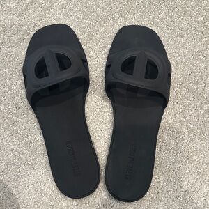 Steve Madden Charcoal Slide Sandals